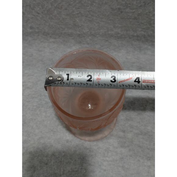 Tiara Frosted‎ Glass Goblet Leaf Pattern Indiana Art MCM Glass Vintage - Picture 5 of 9